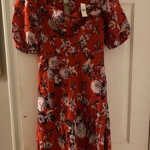 Anthropologie Maeve Red Floral Dress